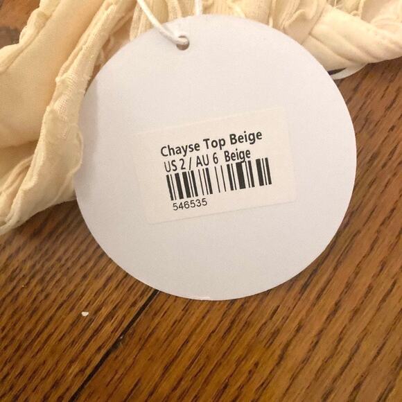 Princess Polly NWT Chayse Ruffle Halter Top Beige - Picture 7 of 7